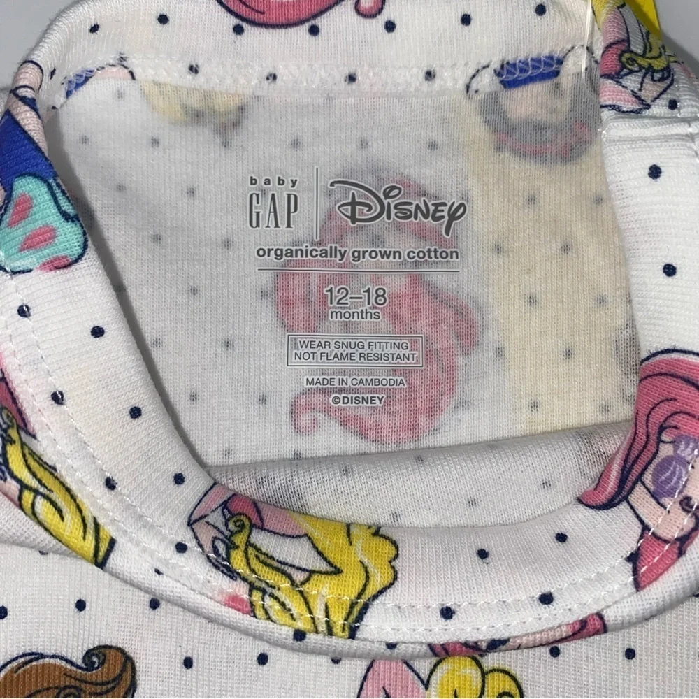 Baby Gap Disney Princess Organic Cotton Pajama Short Set - New!
